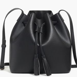 J. Crew Drawstring Crossbody Bag Black